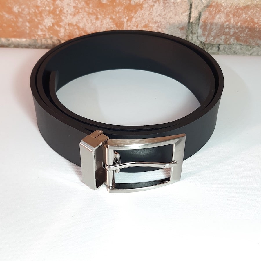 ceinture en cuir noir fait main