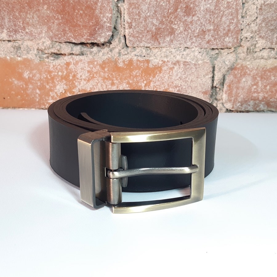 ceinture noir boucle solide