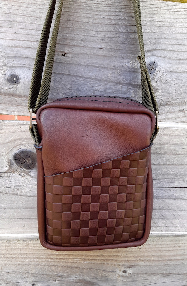 sacoche cuir damier