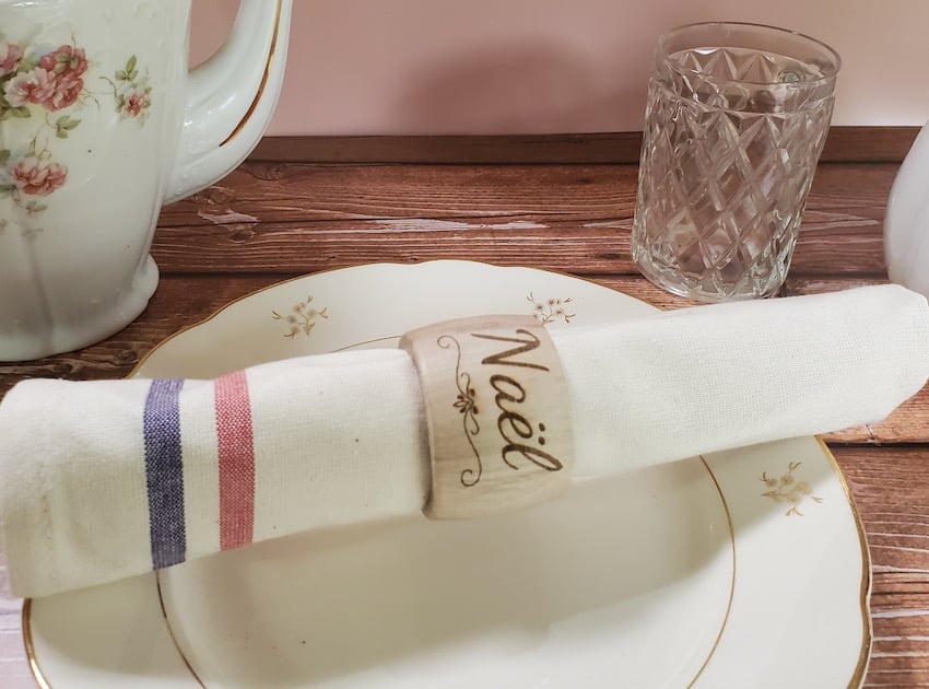 rond de serviette personnalisé mariage