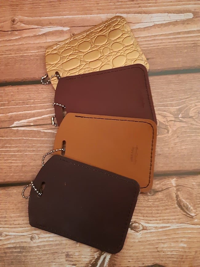 étiquette valise en cuir