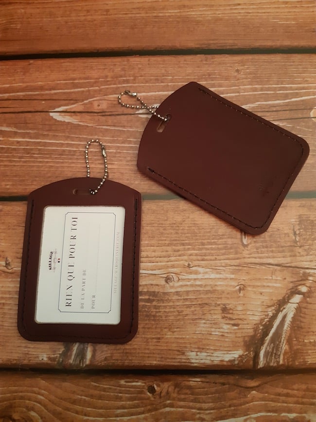 étiquette valise cuir