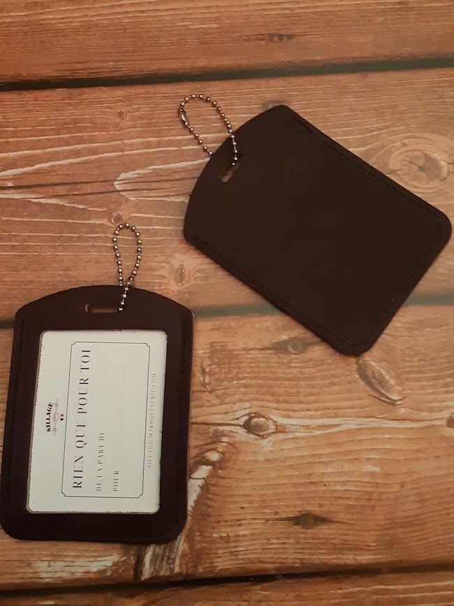 étiquette bagage cuir véritable